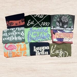 Kappa Delta Sorority ~9 Tees Bundle~ Women’s Size M KD Greek Life T-Shirts Top